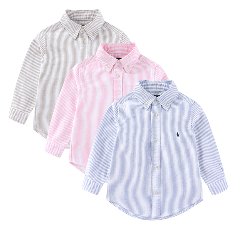 RL005男女童牛津纺纯棉春秋衬衣儿童衬衫春秋中大童