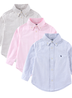 RL005男女童牛津纺纯棉春秋衬衣儿童衬衫春秋中大童