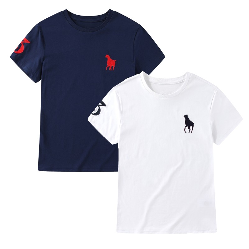 RL095男装短袖大马体恤衫 纯色夏装新款