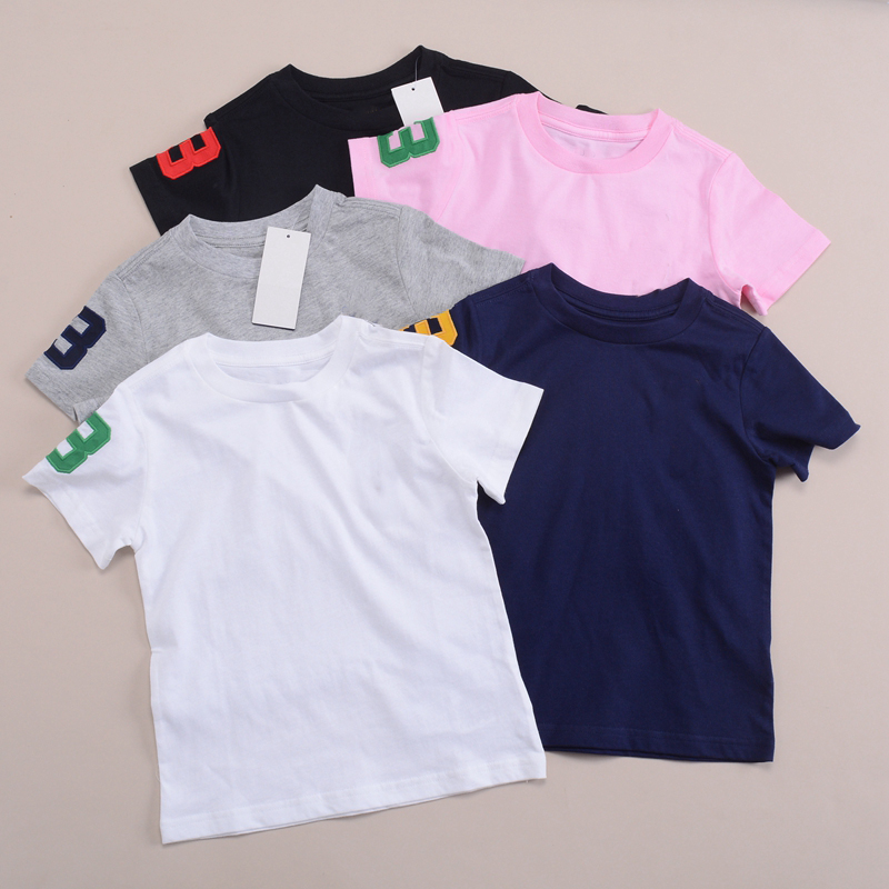 RL035男童中大童短袖圆领T恤 大彩标男童纯棉夏装
