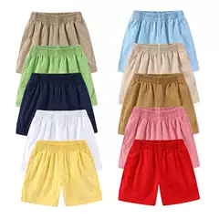 Rl030 Boys and Girls Casual Pure Cotton Pony Pure Color Shorts Summer Medium and Large Children's Shorts New Style
