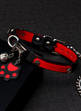 *猫爪铃铛项圈女铃铛choker男脖圈颈带饰品刻字情侣项链牵引