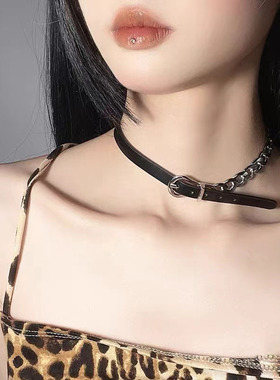 【甜束】皮带扣颈链choker项链新款女小众设计感配饰锁骨链项圈