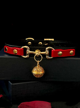 Puppy铃铛真皮项圈choker女m脖圈男颈带饰品k9情侣颈圈可刻字定制