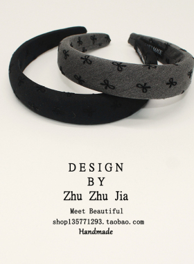 灰色系蝴蝶结发箍头箍女简约百搭气质压发高级感网红新款发卡发饰