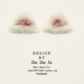 超萌猫耳朵bb夹秋冬毛绒发夹网红2023年新款 粉色可爱头发夹子头饰