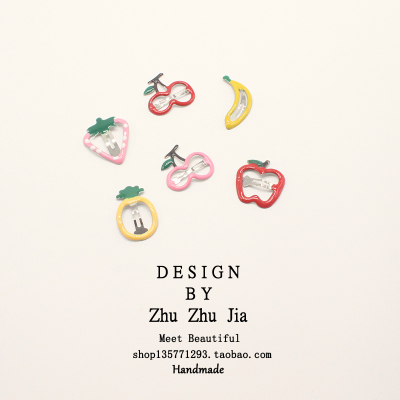 水果bb夹可爱草莓儿童碎花韩版