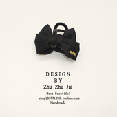 蝴蝶结抓夹高级感发夹黑色ins后脑勺鲨鱼夹中号小香风网红新款 女