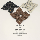 法式 复古条纹方形大肠发圈方巾高级感发绳头绳2025年气质扎头发饰