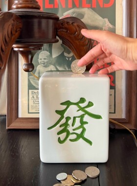livingbank原创发发麻将存钱罐创意好运礼物ins陶瓷家居摆件