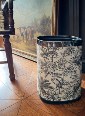 livingbank法式复古di@r风垃圾桶双层筒高颜值客厅无盖垃圾收纳箱