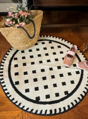 伦敦《康宁方砖》系列圆形地垫复古防尘入户门垫浴室脚垫床边毯