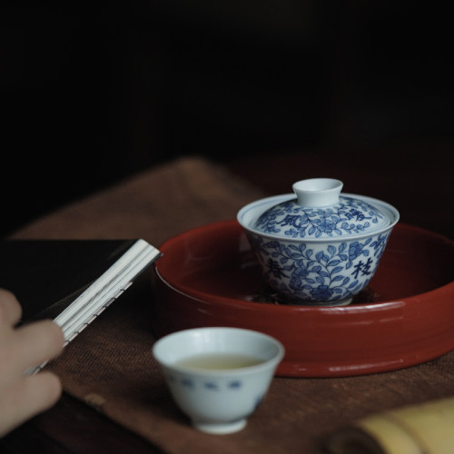 市井造物｜【华枝】 青花缠枝纹小盖碗（限）弥雲斋 110cc