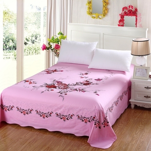 国民床单传统老式纯棉加厚印花老粗布单件被单双人结婚全棉床单