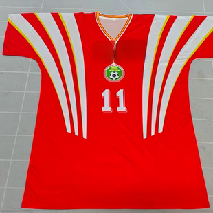 97年复古球衣大连金州十强赛红色中国男足复古球衣