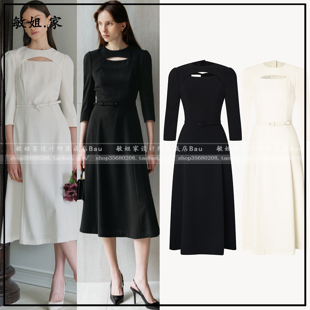 26秋韩国设计师品牌BAU by Bride And You新8月镂空七分袖连衣裙