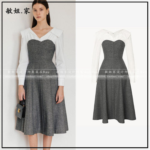 26秋韩国设计师品牌BAU by Bride And You新款9月羊毛拼接连衣裙