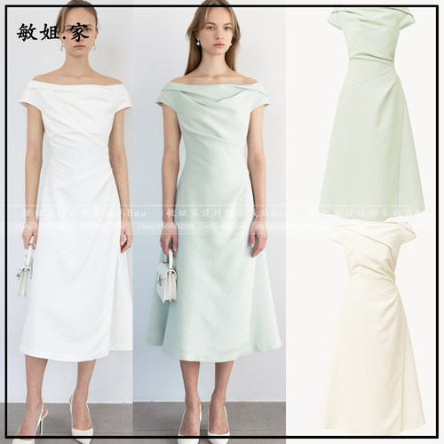 26春韩国设计师品牌BAU by Bride And You新款4月一字领连衣裙