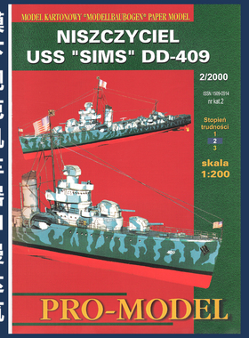 Pro Model 002 - Niszczyciel USS Sims DD-409