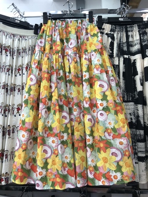 彩色油画花朵半身裙大摆蓬蓬裙