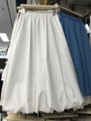 独特气质裙子 新款 云朵伞裙法式 白色波点漂亮花苞半身裙女2026春季