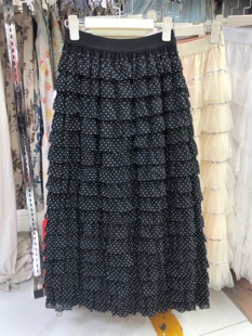 法式气质波点雪纺纱半身裙女夏季高级感气质百搭高腰显瘦蛋糕长裙