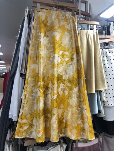 油画碎花包臀鱼尾裙A字长裙