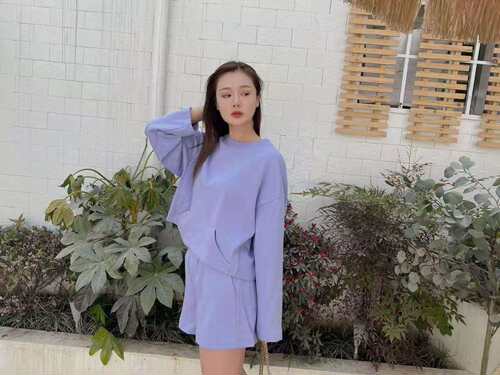 甜美套头纯棉休闲运动套装