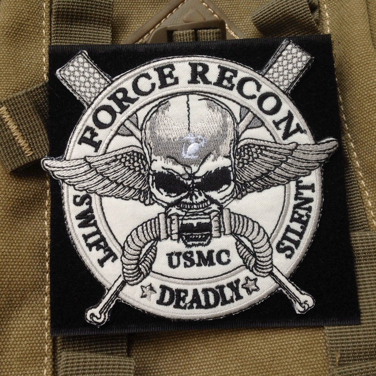死亡骷髅usmc美国海豹陆战队特种部队3d刺绣魔术贴臂章徽章军迷贴