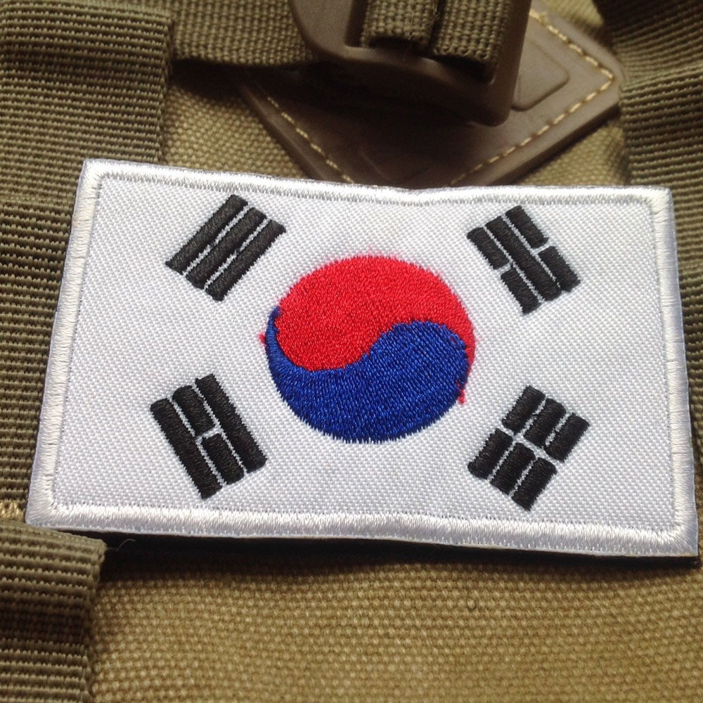 korea韩国国旗太极旗魔术贴韩国陆军军旗3d刺绣魔术贴臂章肩章