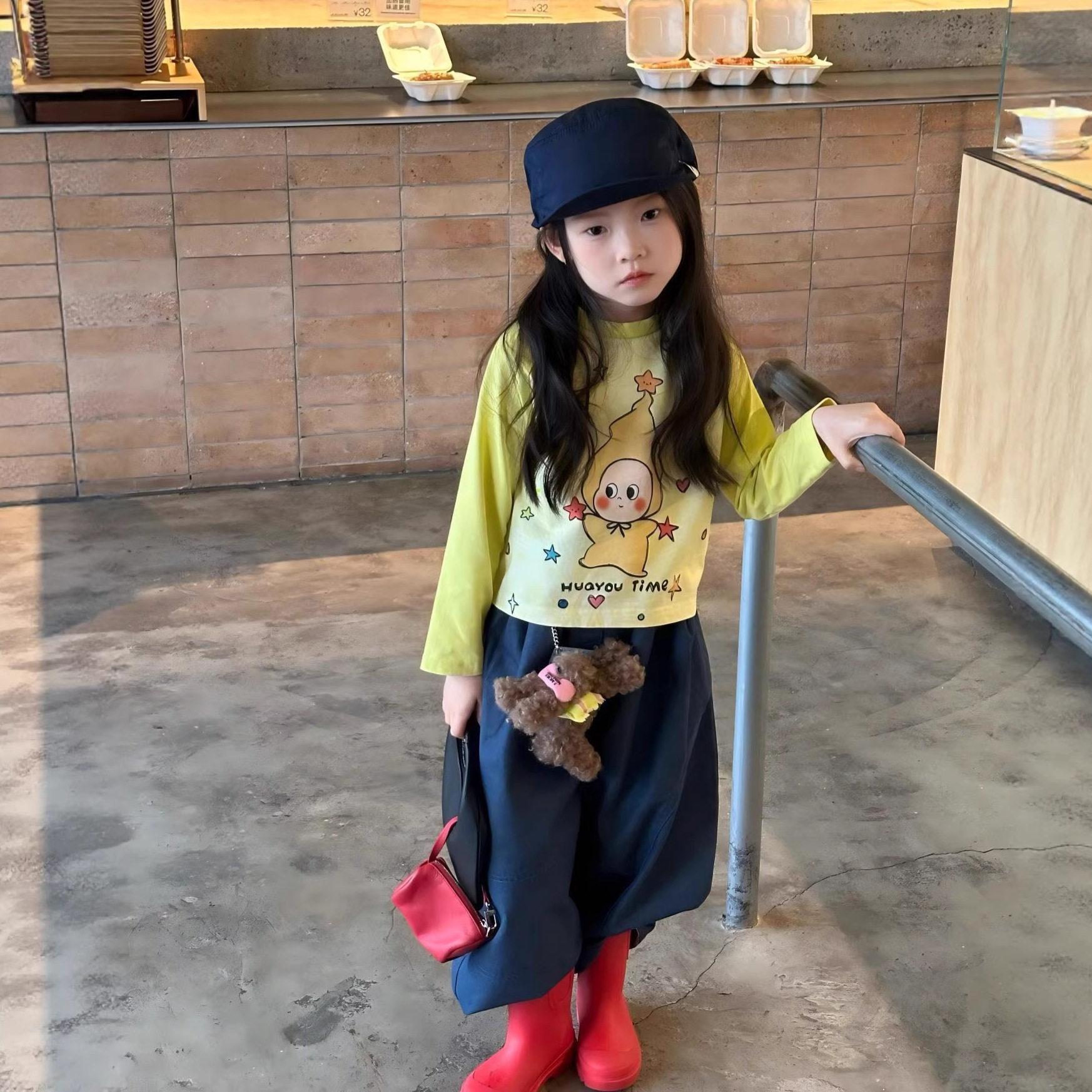 女童春季新款星星人T恤韩版卡通2026数码印ins风百搭款休闲打底衫