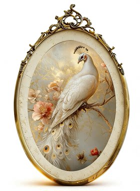 法式奶油色手工打磨上色装饰画雕花浮雕挂画