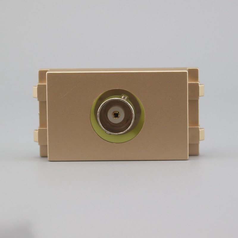 香槟色128型bnc焊接型面板模块金色q9母头sdi多媒体bnc插座焊接式