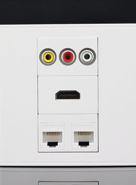 86型2个电脑网络+HDMI高清直插+红黄白AV音视频免焊接线插座面板