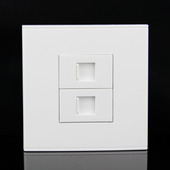 免打电话插座面板 86型二位电话语音插座面板 2个四芯电话面板