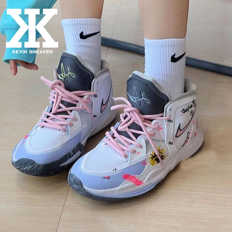 球鞋定制Nike Kyrie8infinityEP欧文8字母涂鸦中帮男女运动篮球鞋