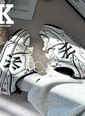 球鞋定制MLB Chunky Liner PU 二维人生二次元耐磨增高低帮板鞋