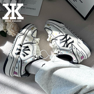 球鞋定制MLB Chunky Liner PU 二维人生二次元耐磨增高低帮板鞋