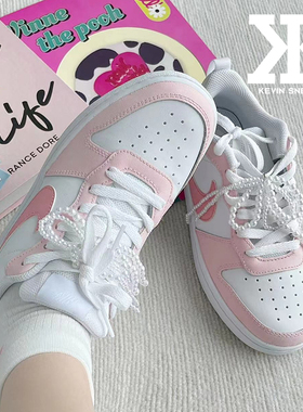 球鞋定制Nike耐克CourtBoroughLow少女心事Vlad低帮板鞋女款粉白