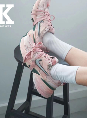 球鞋定制Nike耐克V2KRun冷空气废土风浸染做旧液态银低帮跑步鞋