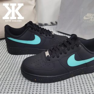 球鞋定制Nike耐克AirForce1黑夜户外穿搭高街风复古做旧低帮板鞋
