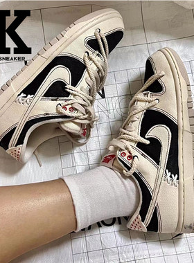 Nike耐克反转熊猫系带低帮板鞋