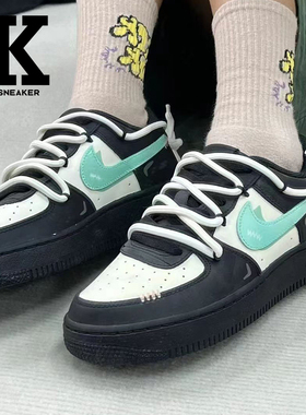 球鞋定制NikeAirForce1Low嘻哈户外高街风蒂芙尼复古低帮男女板鞋