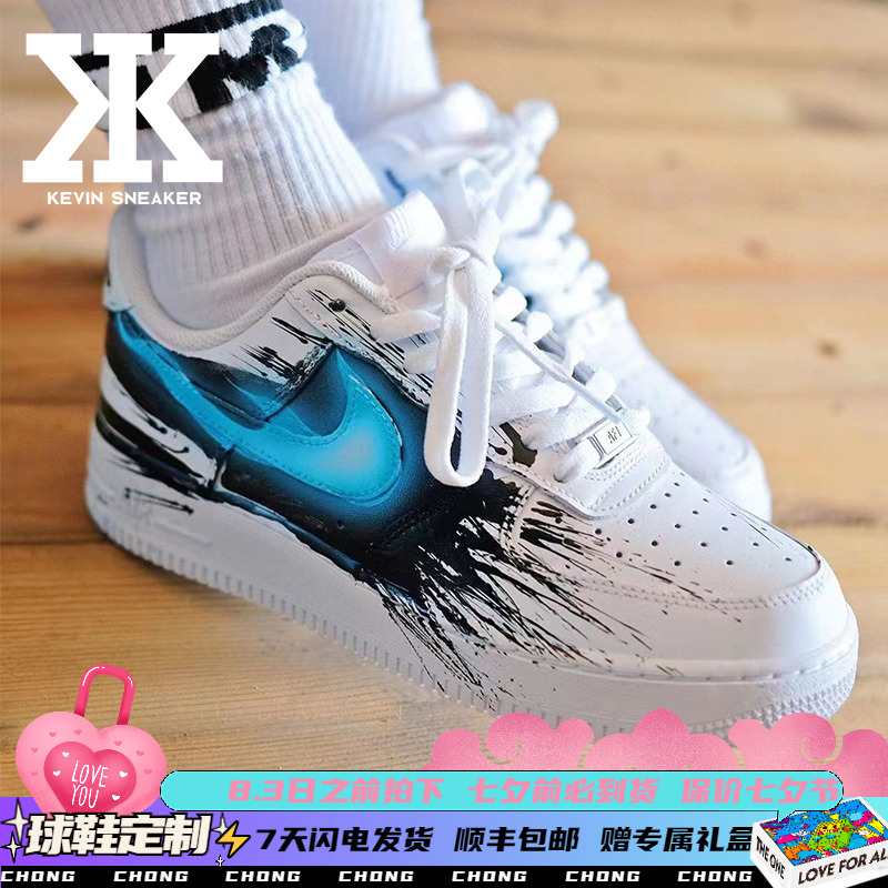 球鞋定制nike air force1low07空军一号超级英雄毒液低帮黑白板鞋