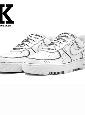 球鞋定制Nike耐克AirForce1Low07二次元漫画低帮运动板鞋男女黑白