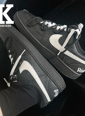 球鞋定制Nike耐克CourtVisionLow天使断翼小众泼溅效果低帮板鞋