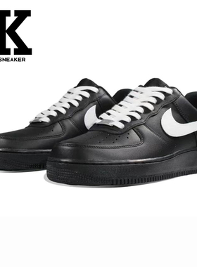 球鞋定制NikeAirForce1Low空军一号条形码暗黑街头简约黑白板鞋