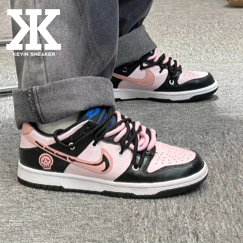 Nike耐克系带低帮黑粉甜心板鞋