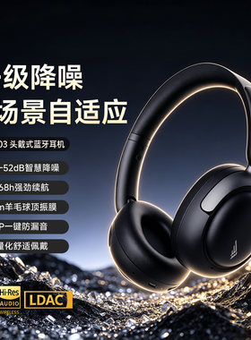 西伯利亚羽DM03头戴无线蓝牙耳机主动降噪长续航手机音乐游戏耳麦