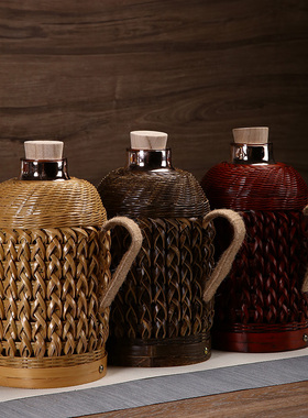 竹编家用热水瓶老式传统热水壶复古开水瓶玻璃内胆茶室民宿保温瓶